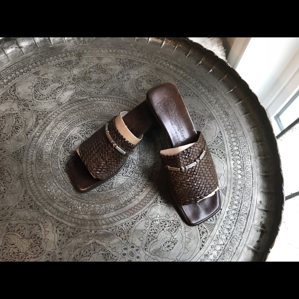 Brighton Unity Brown Leather w Silver Sandals 9
